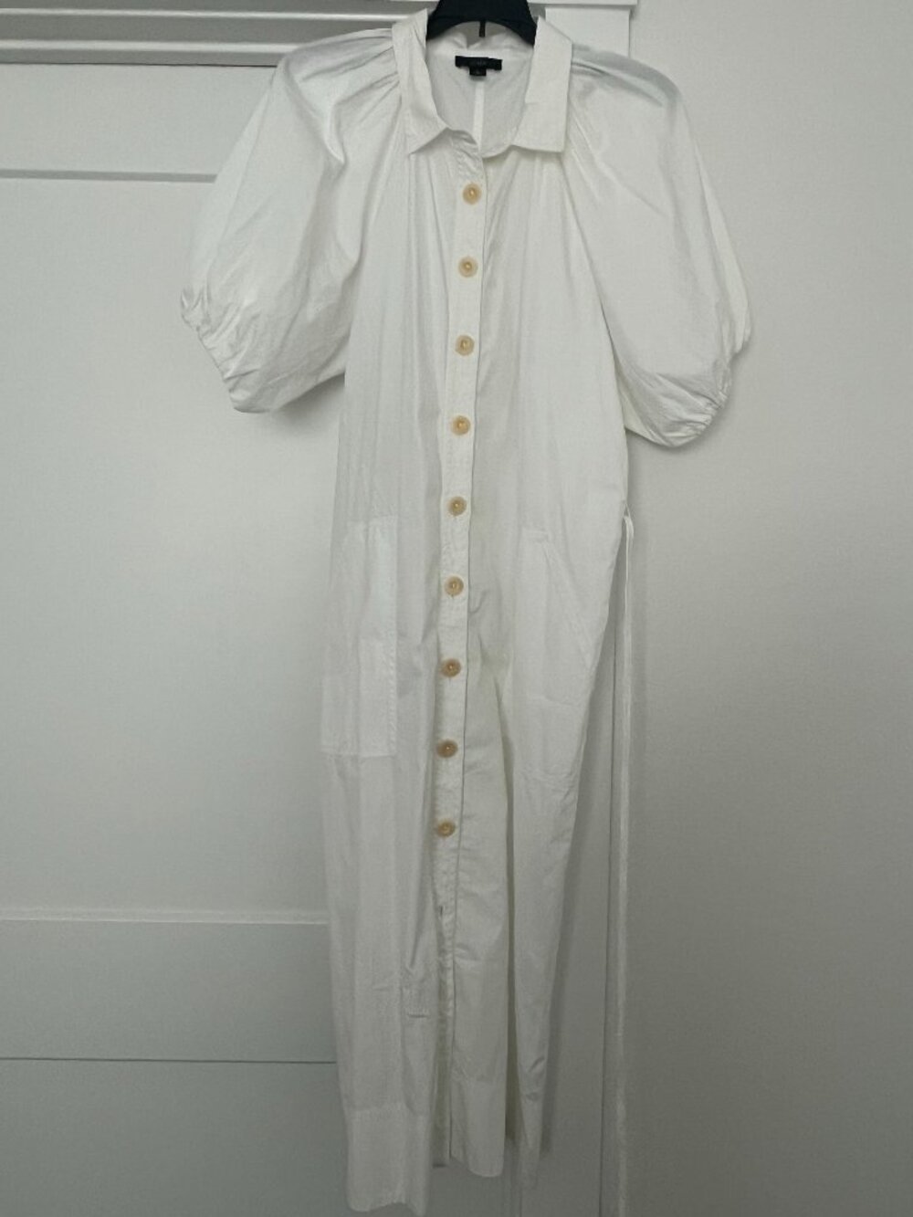 J. Crew White Midi Poplin Dress